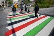 Zebrastreifen in palstinensischen Farben in Malm (AFP)